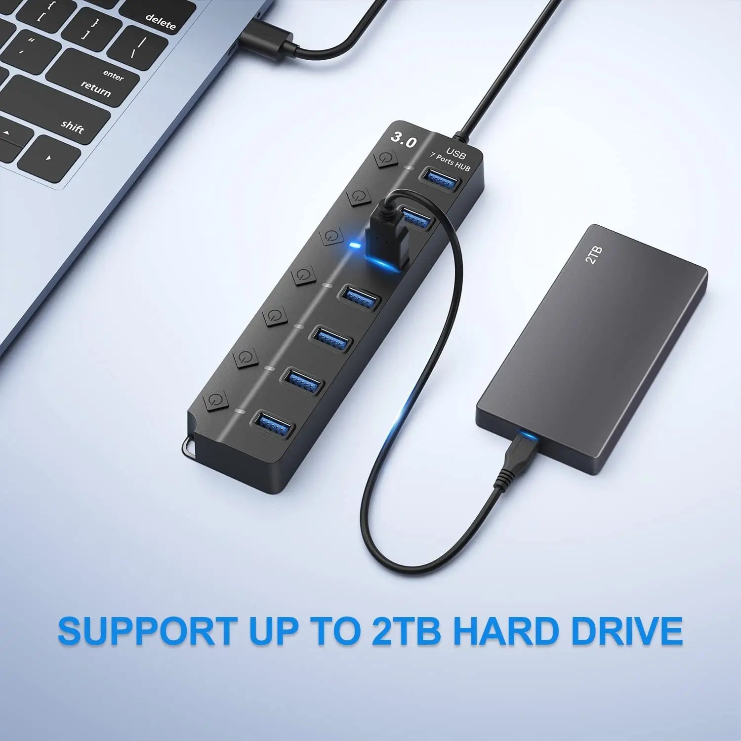 Hub USB 3.0 Multiports avec Câble 100 cm
