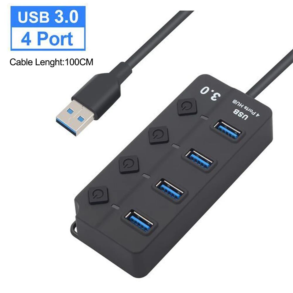 Hub USB 3.0 Multiports avec Câble 100 cm