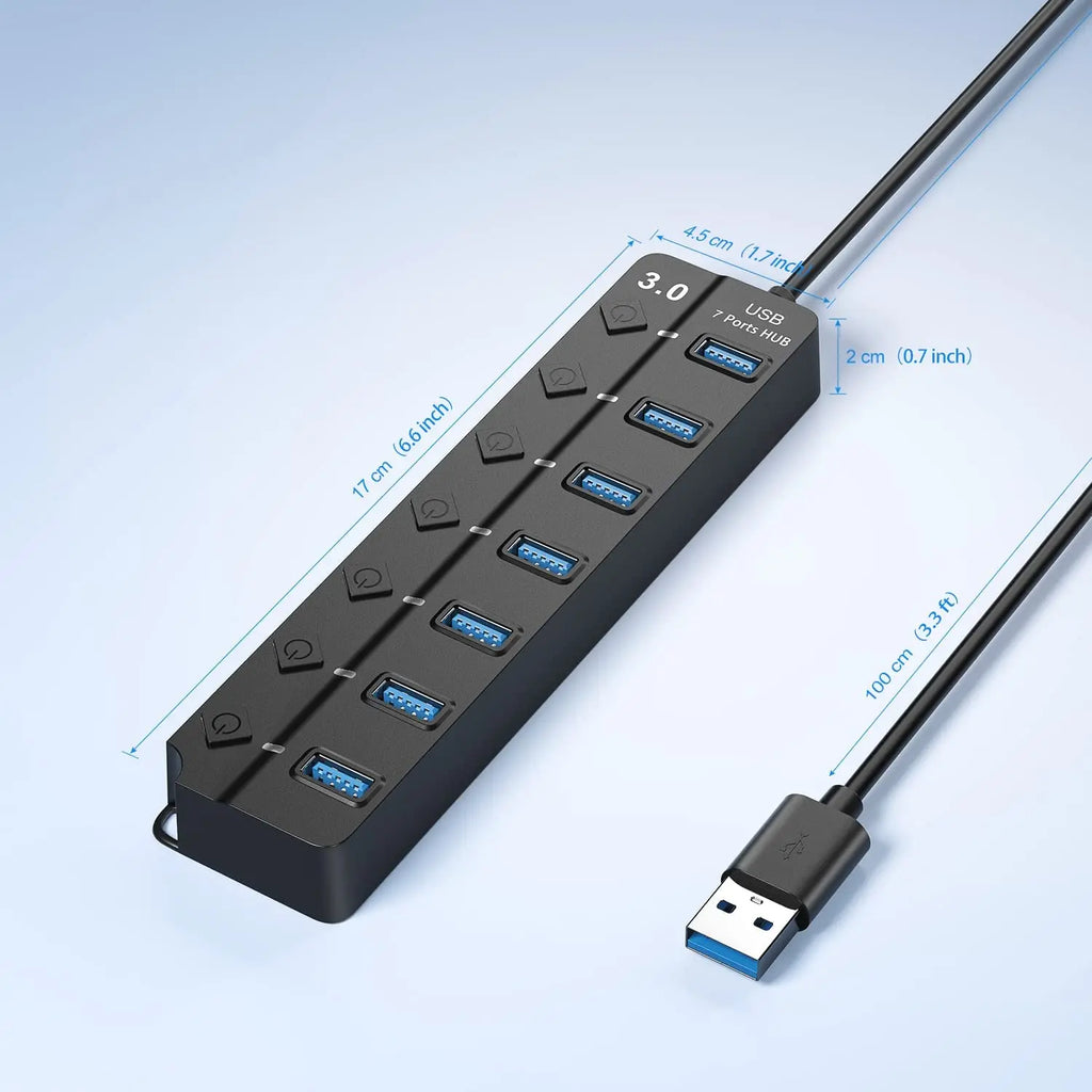 Hub USB 3.0 Multiports avec Câble 100 cm